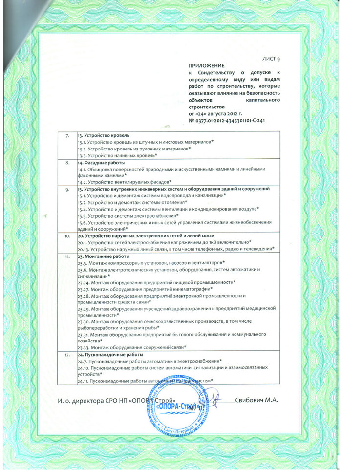 Допуски СРО на строительство