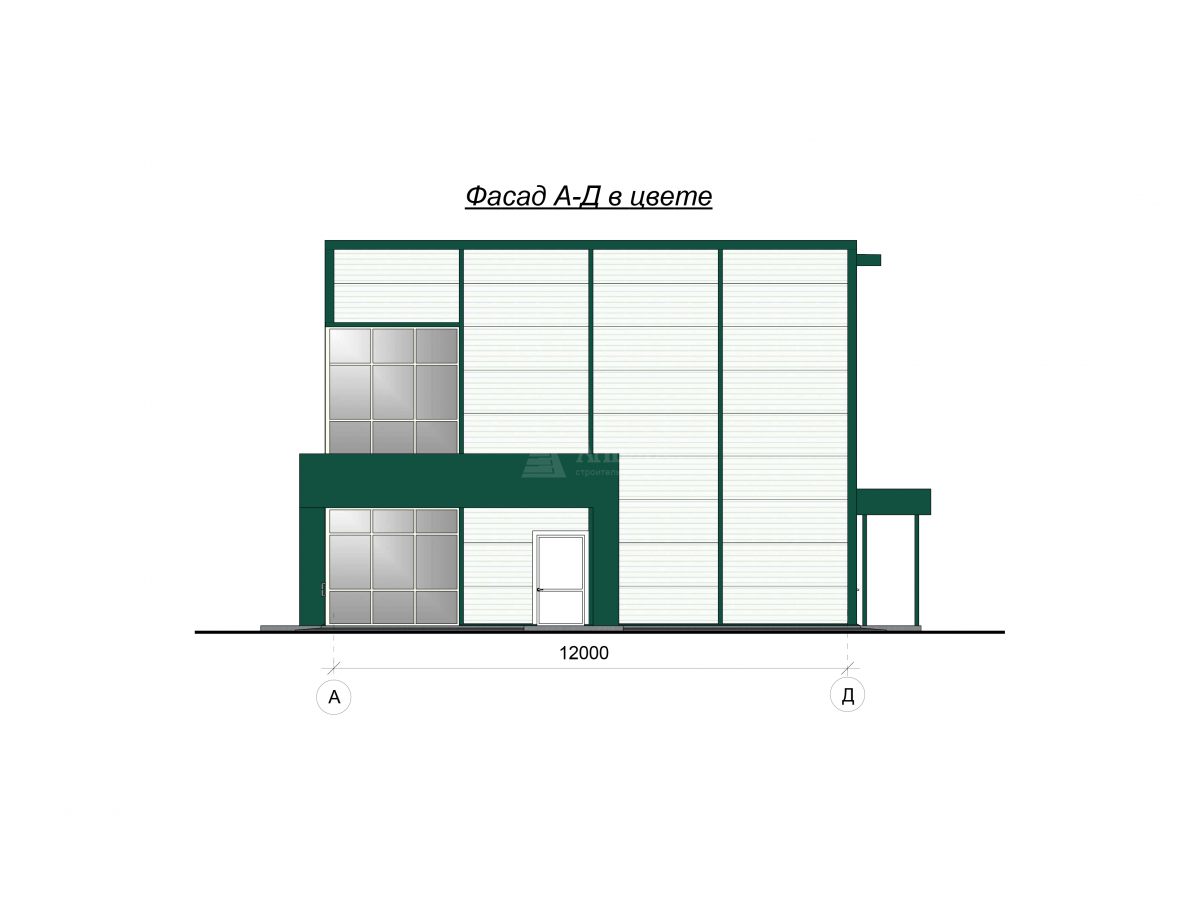 3D визуализация Здание АБК из сэндвич-панелей - фото 8