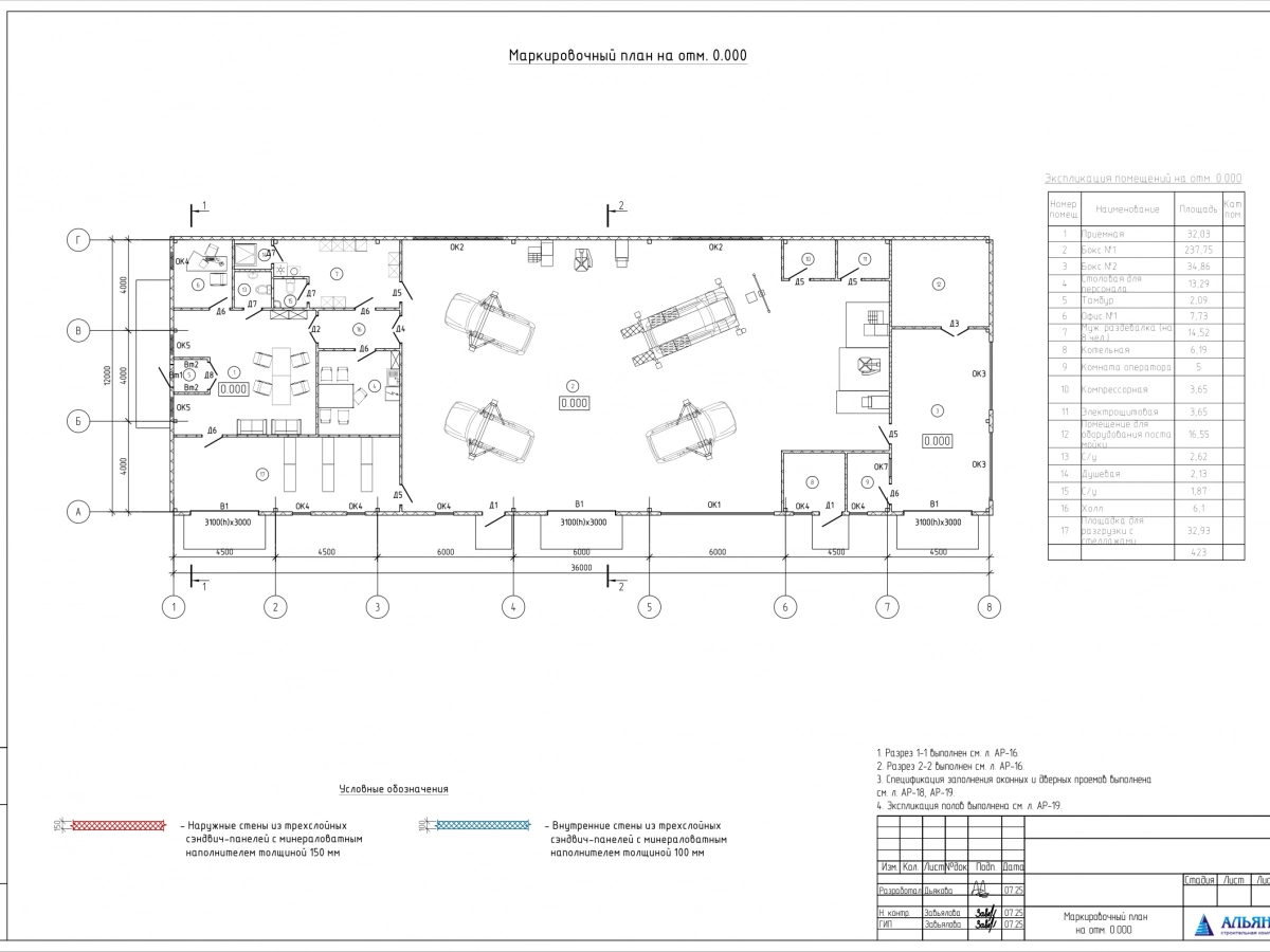 Планировка СТО из сэндвич-панелей -  фото 3