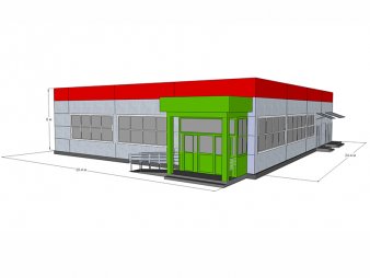 Продуктовый магазин из сэндвич-панелей