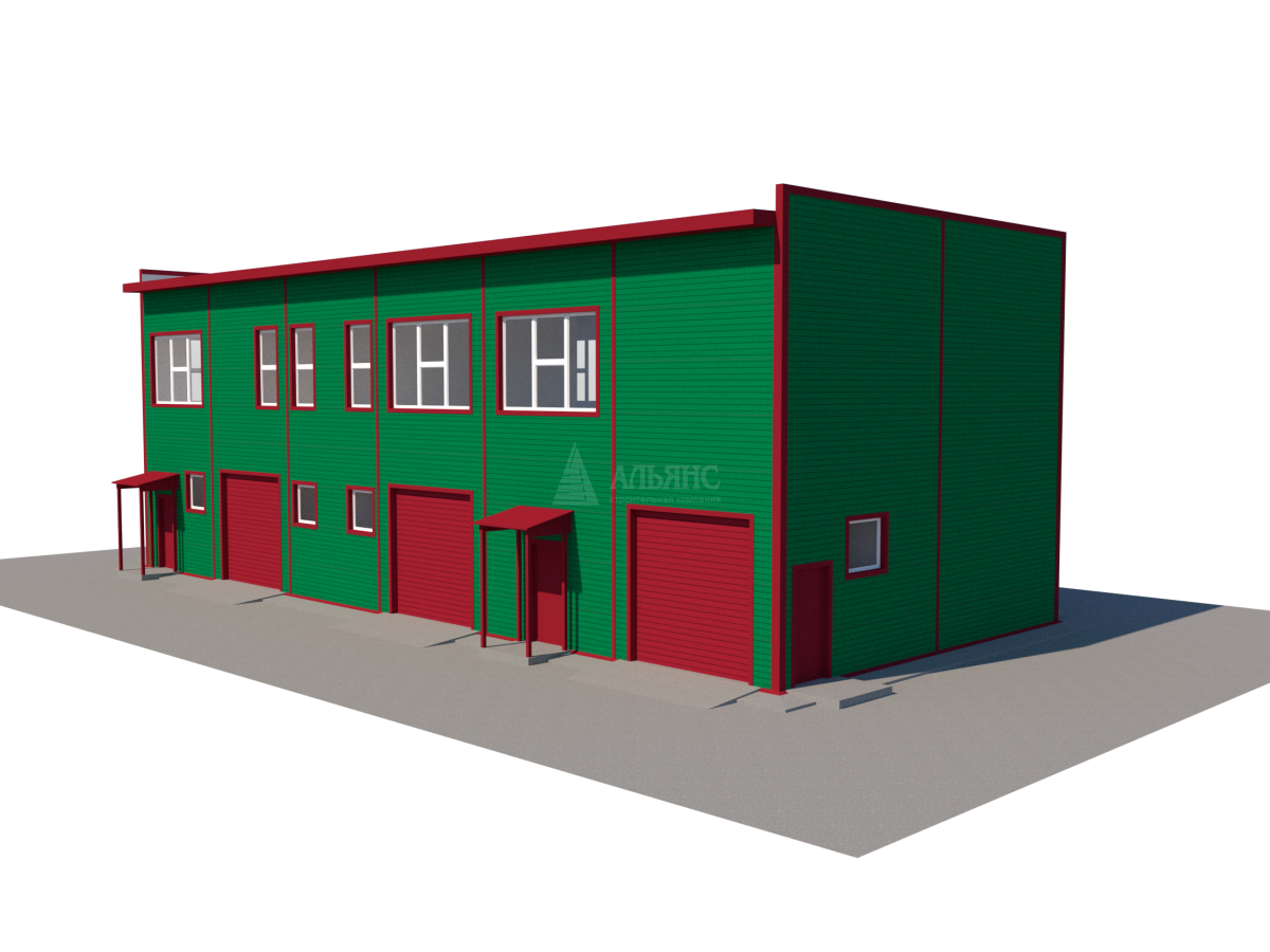 3D визуализация Торгово-офисное здание из сэндвич-панелей - фото 3
