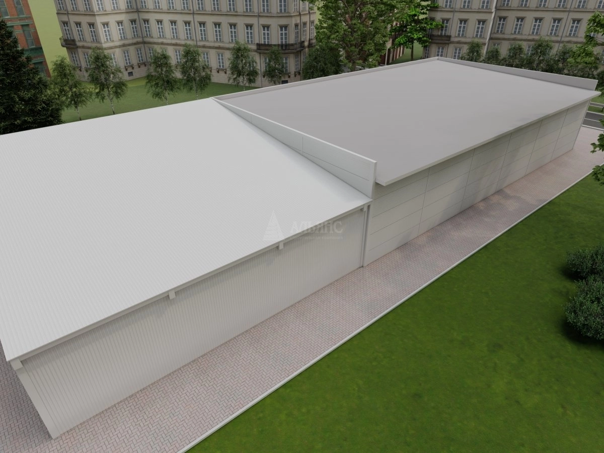 3D визуализация Магазин из сэндвич панелей с холодным складом - фото 6